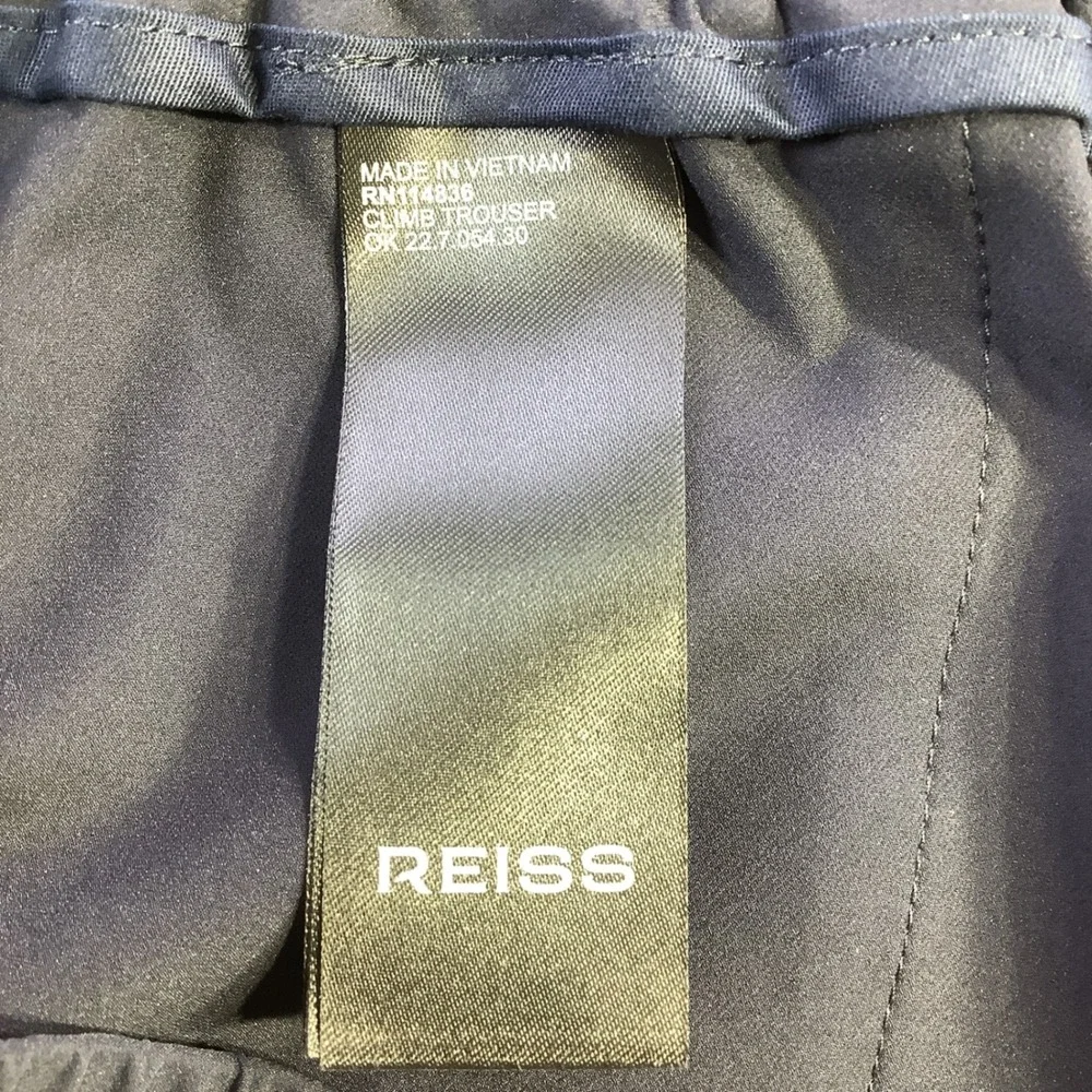 REISS Mens Navy Climb Trouser Relaxed Fit Drawstring Waist Zip Ankle Size 36 NWT